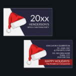 Carte D'accompagnement Santa Hat, billet de fête de Noël<br><div class="desc">Santa Hat,  billet de fête de Noël par The Carte de visite Store. Idéal pour toutes sortes d'événements festifs. Dîners de Noël,  Fêtes de bureau,  Événements au restaurant,  Mariages,  Anniversaire.</div>