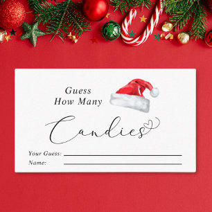Carte D'accompagnement Santa Hat Devine Combien De Candies Baby shower