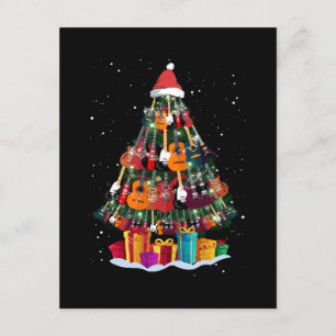 Carte D'accompagnement Sapin de Noël drôle Guitare 