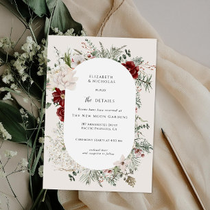 Carte D'accompagnement Sapin & Dentelle   Détails de mariage Florales d'H