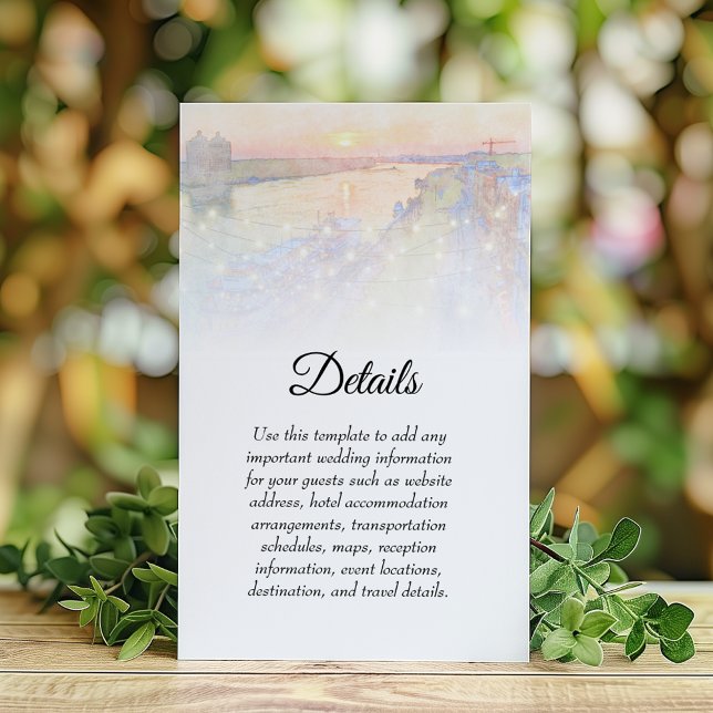 Carte D'accompagnement Savannah GA River Street Sunset Détails du Mariage (Créateur téléchargé)