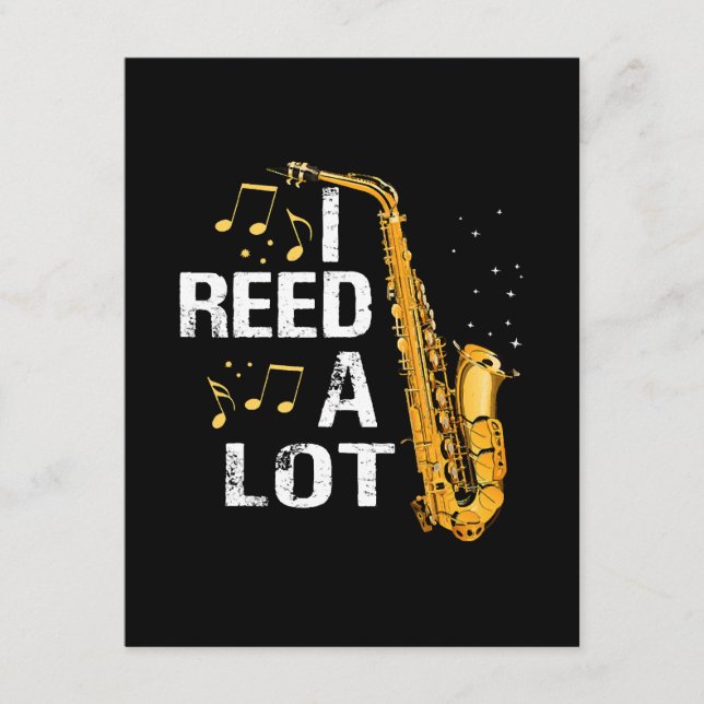 Carte D'accompagnement Saxophone drôle (Devant)