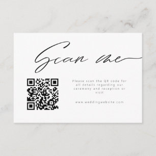 Carte D'accompagnement Scan Me Modern Calligraphy QR Code Détails