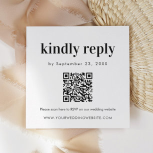 Carte D'accompagnement Scan QR code RSVP Bold Mariage Insertion