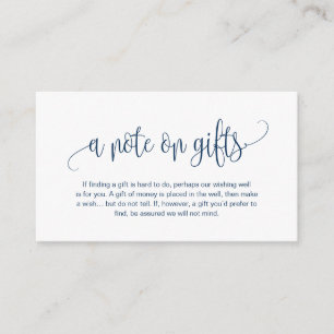 Carte D'accompagnement Scénario moderne, Navy Blue, Une note sur les cade