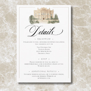Carte D'accompagnement Scènes de mariage vintage néoclassiques élégantes