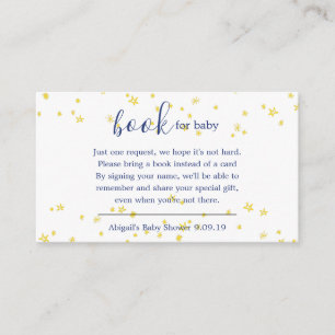 Carte D'accompagnement Scintillement bleu peu de baby shower de demande