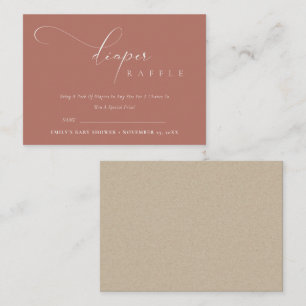 Carte D'accompagnement Script Baby shower de rouille en terre cuite