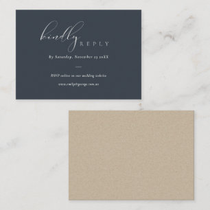 Carte D'accompagnement Script Black Navy en ligne site Mariage RSVP