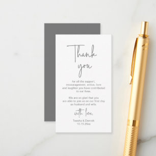 Carte D'accompagnement Script bleu marine moderne, Merci Mariage