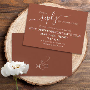 Carte D'accompagnement Script de calligraphie en terre cuite simple   Cod