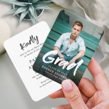 Script de pinceau moderne Photo Graduation Invitat