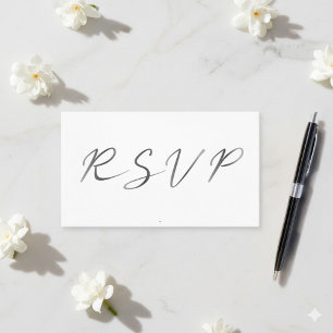 Carte D'accompagnement Script d'effet noir et blanc, RSVP