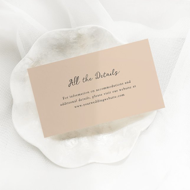 Carte D'accompagnement Script écrit à la main Neutral Beige Mariage Détai (Créateur téléchargé)