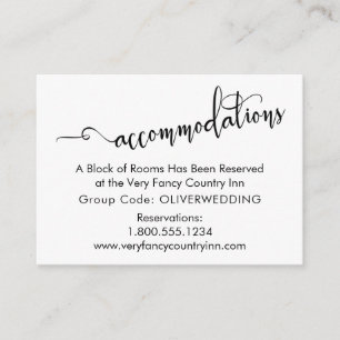 Carte D'accompagnement Script Élaboré, Hébergement de Mariage Simple