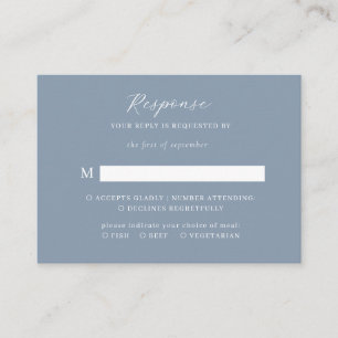 Carte D'accompagnement Script Élégant BUDGET Dusty Blue Wedding Rsvp