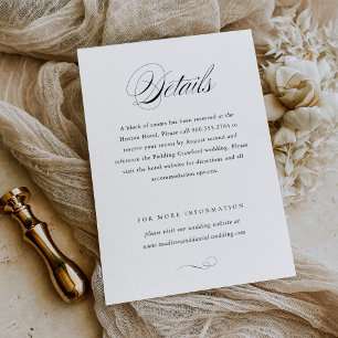 Carte D'accompagnement Script élégant moderne Classic Détails Mariage