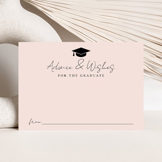 Carte D'accompagnement Script manuscrit moderne Blush Graduation Conseil (Créateur téléchargé)