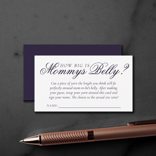 Carte D'accompagnement Script mauve élégant | La taille de Mommys Belly (Créateur téléchargé)