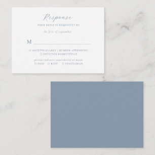 Carte D'accompagnement Script Minimaliste BUDGET Dusty Blue Wedding Rsvp