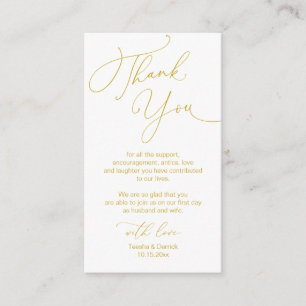 Carte D'accompagnement Script minimaliste moderne, Mariage Merci Enclo