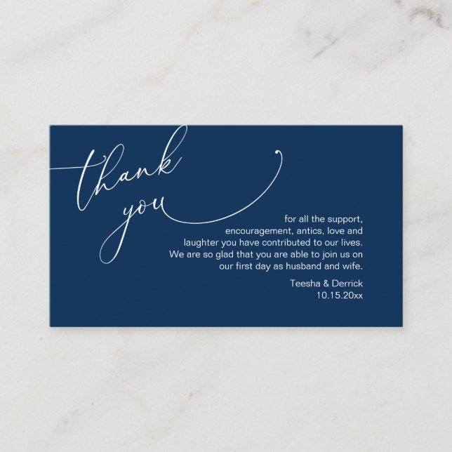 Carte D'accompagnement Script minimaliste moderne, Merci Mariage (Devant)