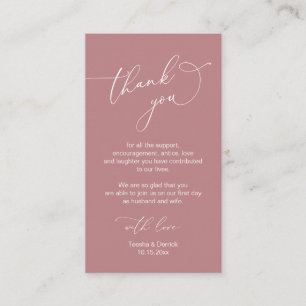 Carte D'accompagnement Script minimaliste moderne, Merci Mariage