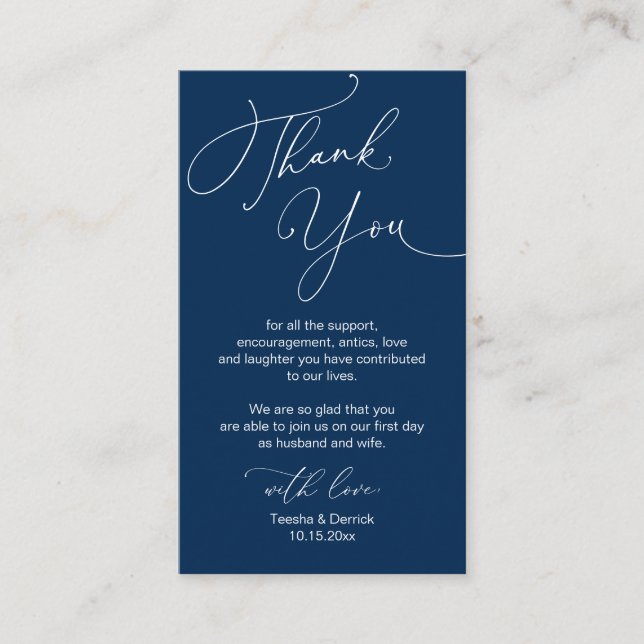 Carte D'accompagnement Script minimaliste moderne, Merci Mariage Enclos (Devant)