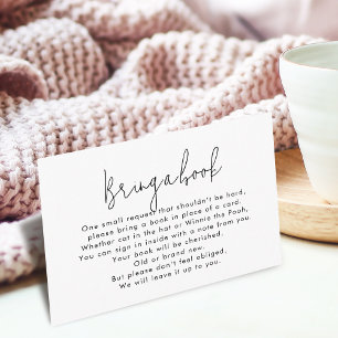 Carte D'accompagnement Script Moderne Apporter Un Baby shower De Livre