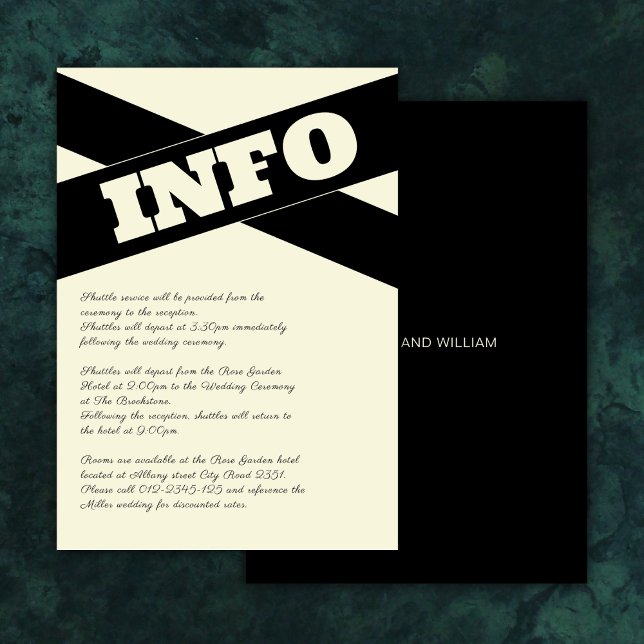 Carte D'accompagnement Script moderne Ecru noir sophistiqué (Créateur téléchargé)