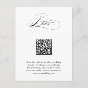 Carte D'accompagnement Script moderne élégant QR Code Détails du Mariage