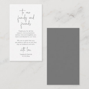 Carte D'accompagnement Script moderne gris foncé, Merci Mariage