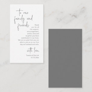 Carte D'accompagnement Script moderne gris foncé, Merci Mariage