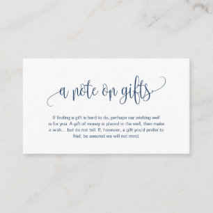 Carte D'accompagnement Script moderne, Police bleu marine, Une note de ca