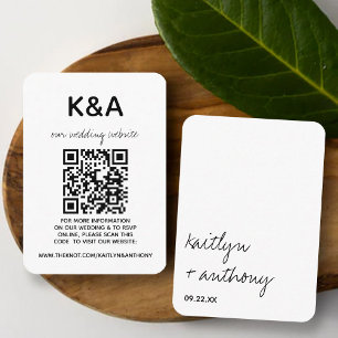 Carte D'accompagnement Script noir et blanc moderne Mariage minimaliste