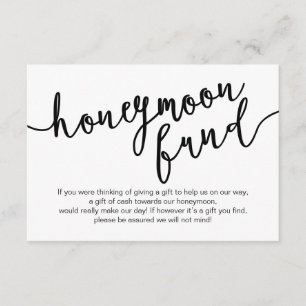 Carte D'accompagnement Script noir, Fonds de lune de miel Mariage