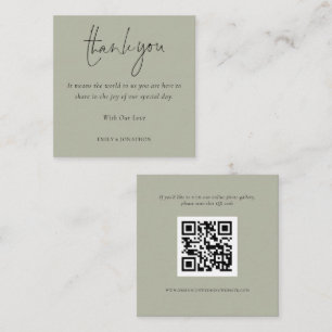 Carte D'accompagnement Script QR Code Galerie de photos Mariage Merci