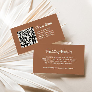 Carte D'accompagnement Script rétro Site Mariage Code QR