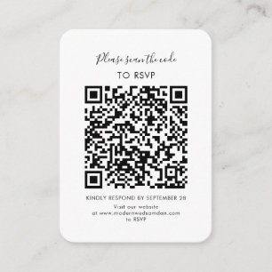Carte D'accompagnement Script RSVP minimaliste avec code QR