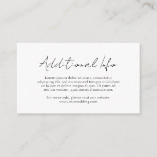 Carte D'accompagnement Script simple élégant classique minimaliste Mariag