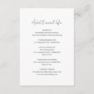 Carte D'accompagnement Script simple élégant minimaliste Mariage classiqu