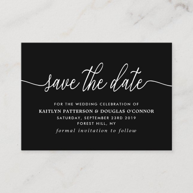 Carte D'accompagnement Script Simple Enregistrer La Date (Devant)