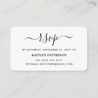 Script simple moderne noir et blanc RSVP