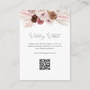 Carte D'accompagnement script tendance pampas dusty rose mariage site web