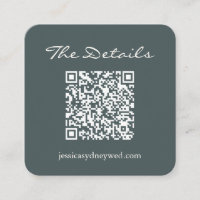 Script Wedding RSVP Détails QR Code Dark Turquoise