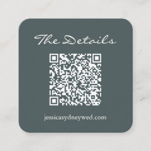 Carte D'accompagnement Script Wedding RSVP Détails QR Code Dark Turquoise