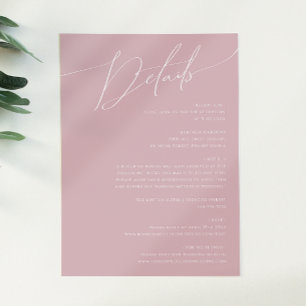 Carte D'accompagnement Script Whimsical   Détails du Rose Dusty