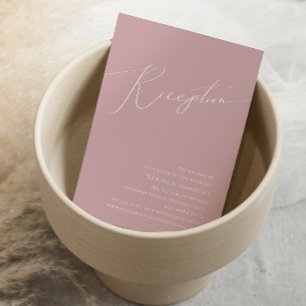 Carte D'accompagnement Script Whimsical   Dusty Rose Mariage Réception