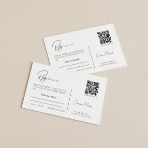 Carte D'accompagnement Scripts modernes Simple Clean Rsvp Mariage code QR