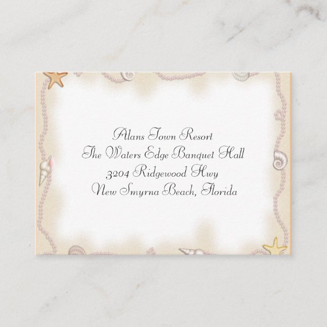 Carte D'accompagnement Sea Shells & Pearl Informations Supplémentaires Po (Devant)